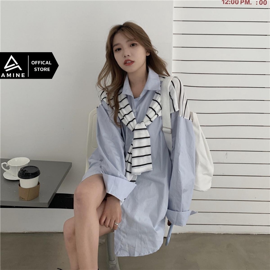 Sơ mi nữ đẹp, Áo sơ mi kiểu Free size Form rộng họa tiết đẹp M136