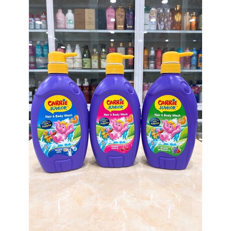 Sữa tắm gội toàn thân cho bé Carrie Junior 700g chính hãng + voi bông cao cấp xinh xắn