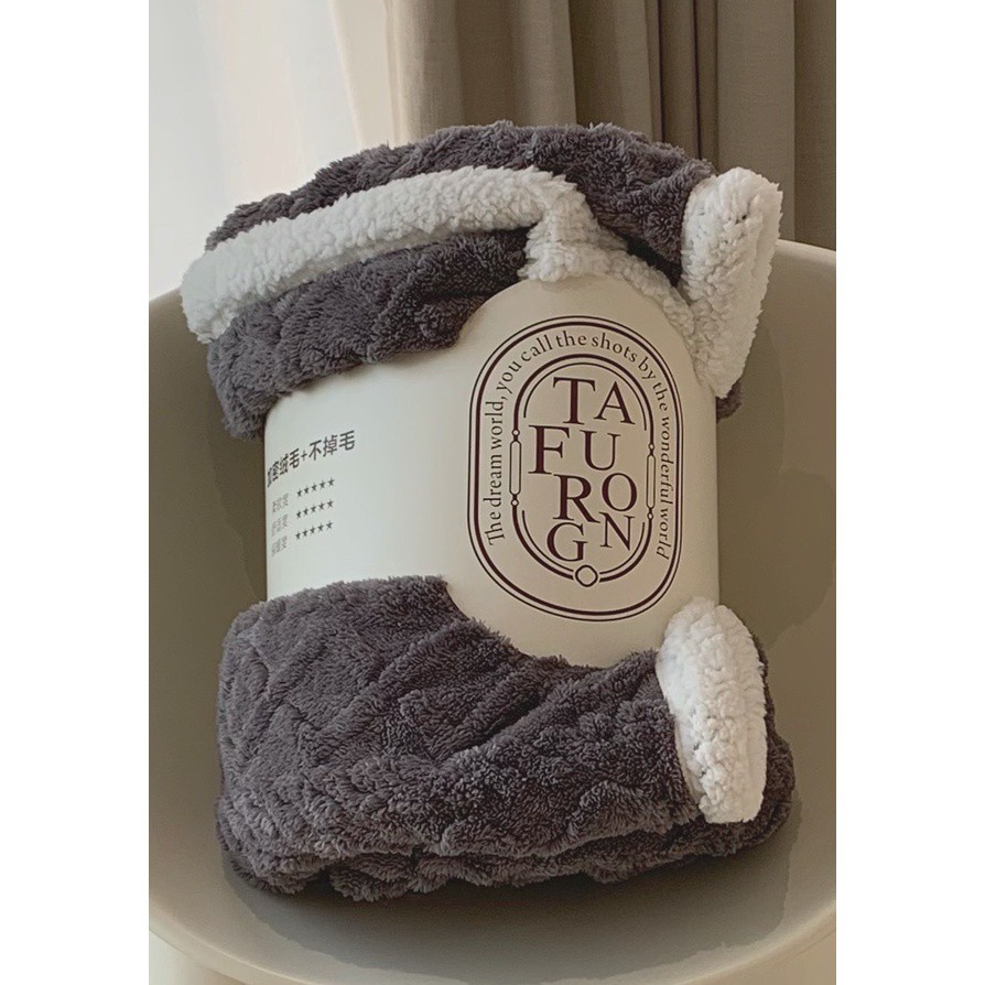 Chăn Len Lông Cừu TAFURONG_LOẠI 1_Mềm Len Cừu Mông Cổ thế hệ mới Làm ấm nhanh, Nặng 2kg5, Kích thước 2mx2m3