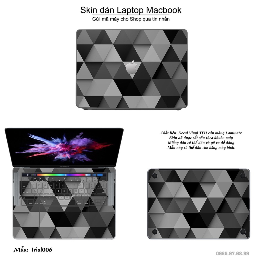 Skin dán Macbook mẫu Đa giác (đã cắt sẵn, inbox mã máy cho shop)