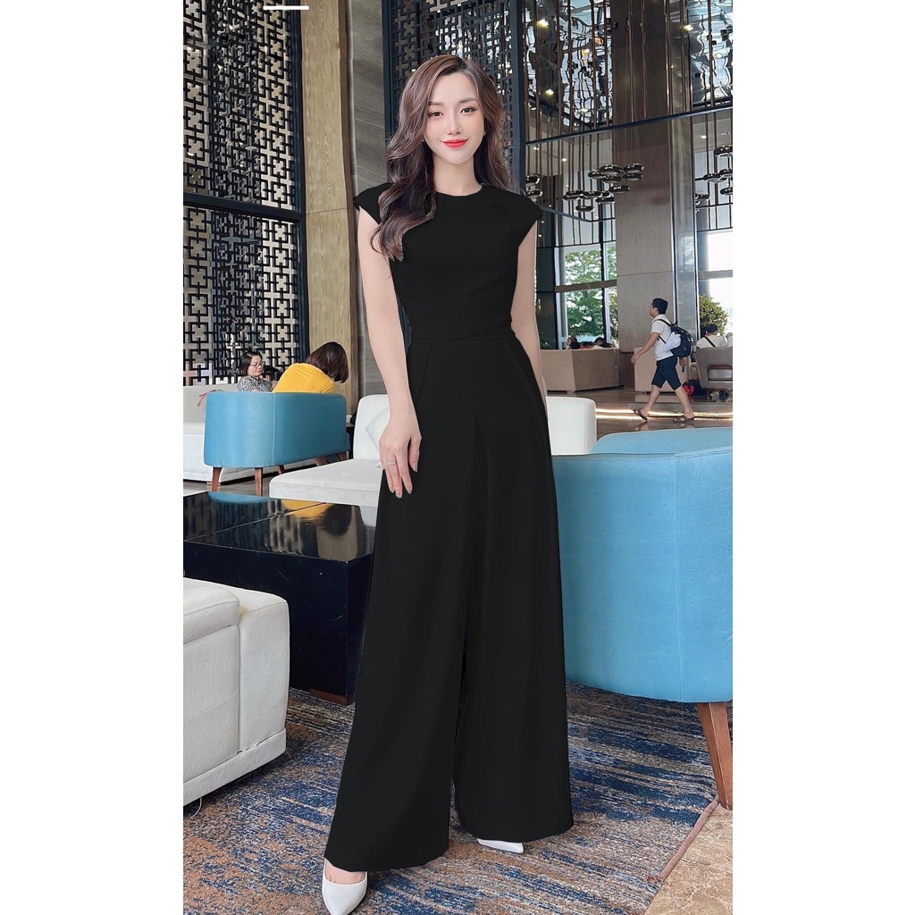 sét đồ liên thân ống rộng xoắn eo siêu hack dáng sang trọng, năng động trẻ trung