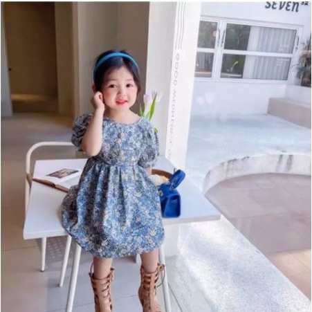 Váy Xinh Hoa Nhí VinTage Đáng Yêu, Chất Đẹp Nhẹ Nhàng Cho Bé Gái 8-20Kg