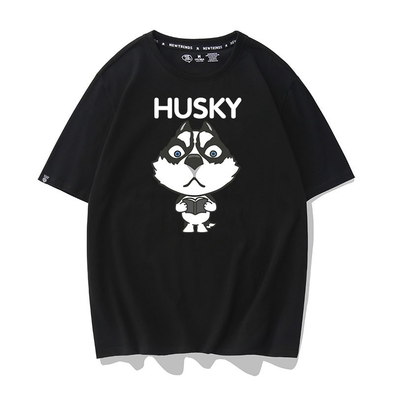 Áo Thun Husky Đọc Sách Unisex Nam Nữ