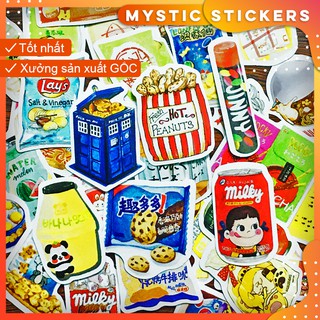 [SNACK-MINI] Set 40 sticker chống nước size 3-5cm, dán điện thoại, sổ, bullet journal, xe máy, mũ bảo hiểm ...