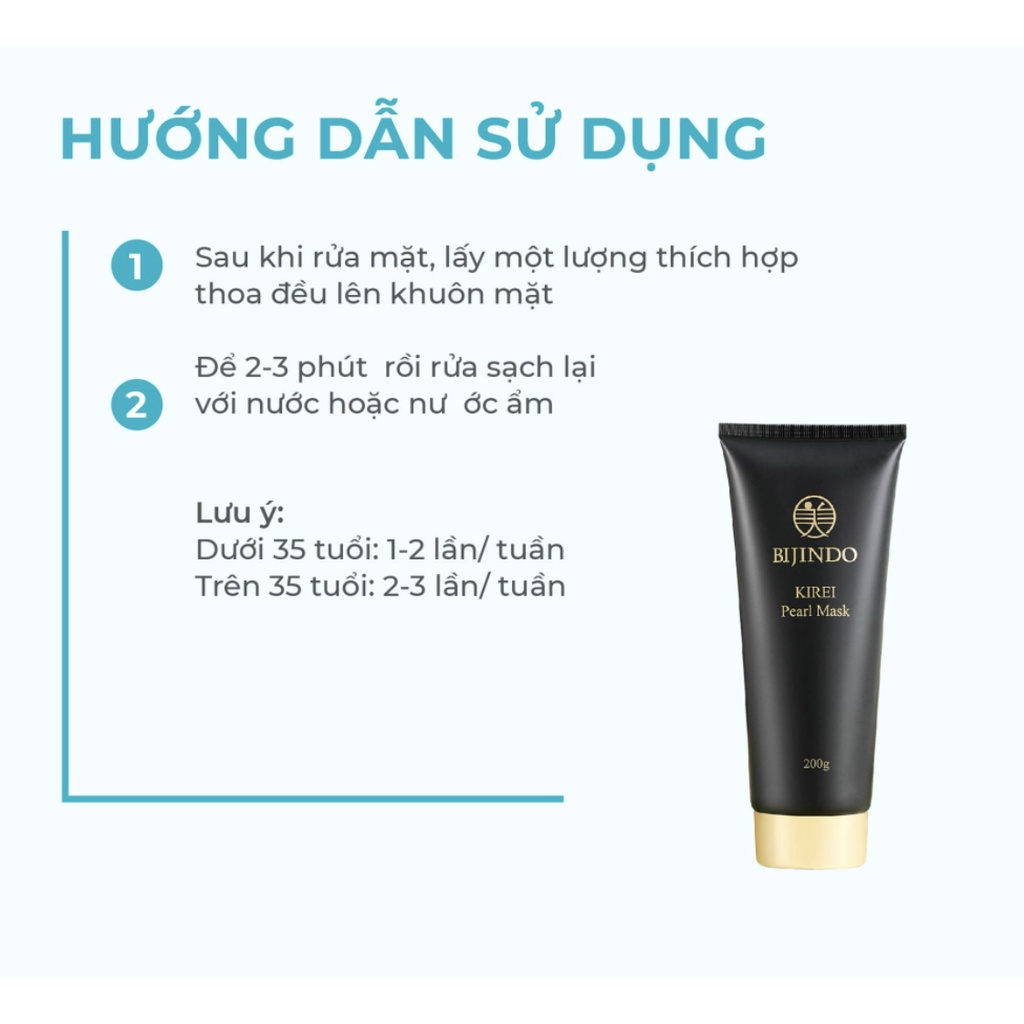 Mặt Nạ Ngọc Trai Trắng Da BIJINDO KIREI Nuôi Dưỡng Cấp Ẩm Sâu Tái Tạo Độ Đàn Hồi 200g