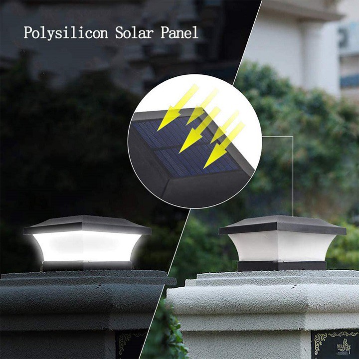 Đèn năng lượng mặt trời trụ cổng tường rào cao cấp 12 led siêu sáng
