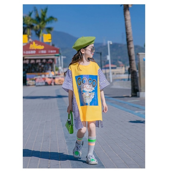 Đầm thun thiết kế mới thời trang mùa hè dành cho bé gái