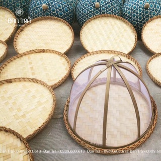 Lồng Bàn Úp Tre, Lồng Bàn Đậy Thức Ăn Bằng Tre Phối Lưới, Đồ Đậy Thức Ăn Giá Rẻ, ĐAN TRÀ Décor, Nội Thất Mây Tre Đan