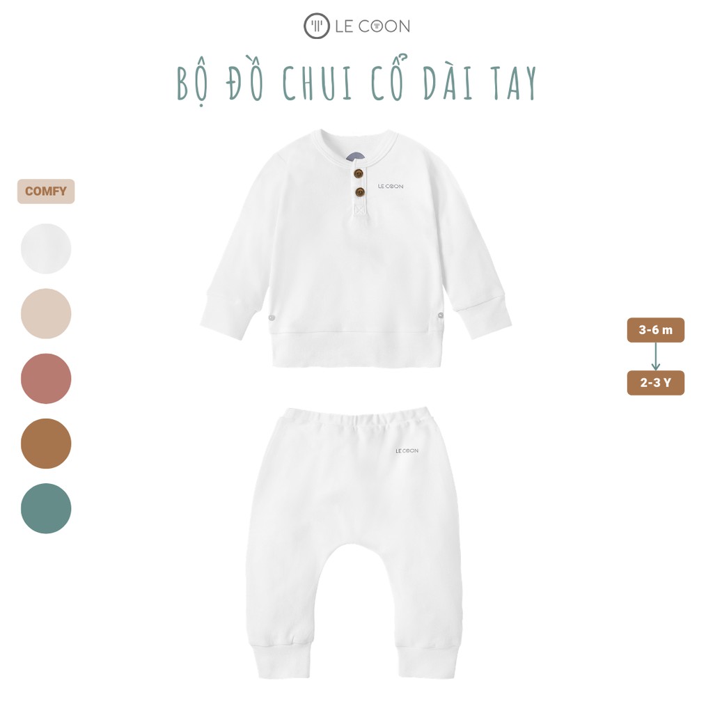 LE COON | Bộ Đồ Chui Cổ Dài Tay | COMFY | 3 tháng-3 tuổi