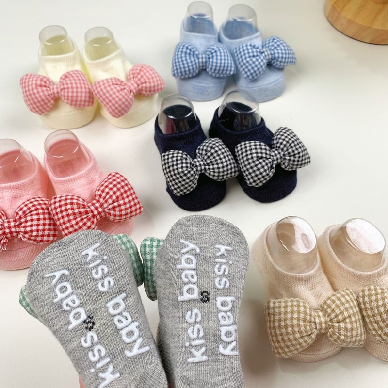 Vớ Cotton Cổ Thấp Đính Nơ Dễ Thương Thời Trang Cho Bé Gái Sơ Sinh