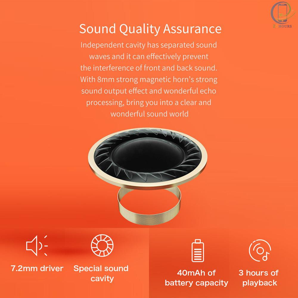 Tai Nghe Bluetooth Không Dây 25hours Xiaomi Qcy Mini2 Kèm Mic Chống Ồn Cho Iphone Android