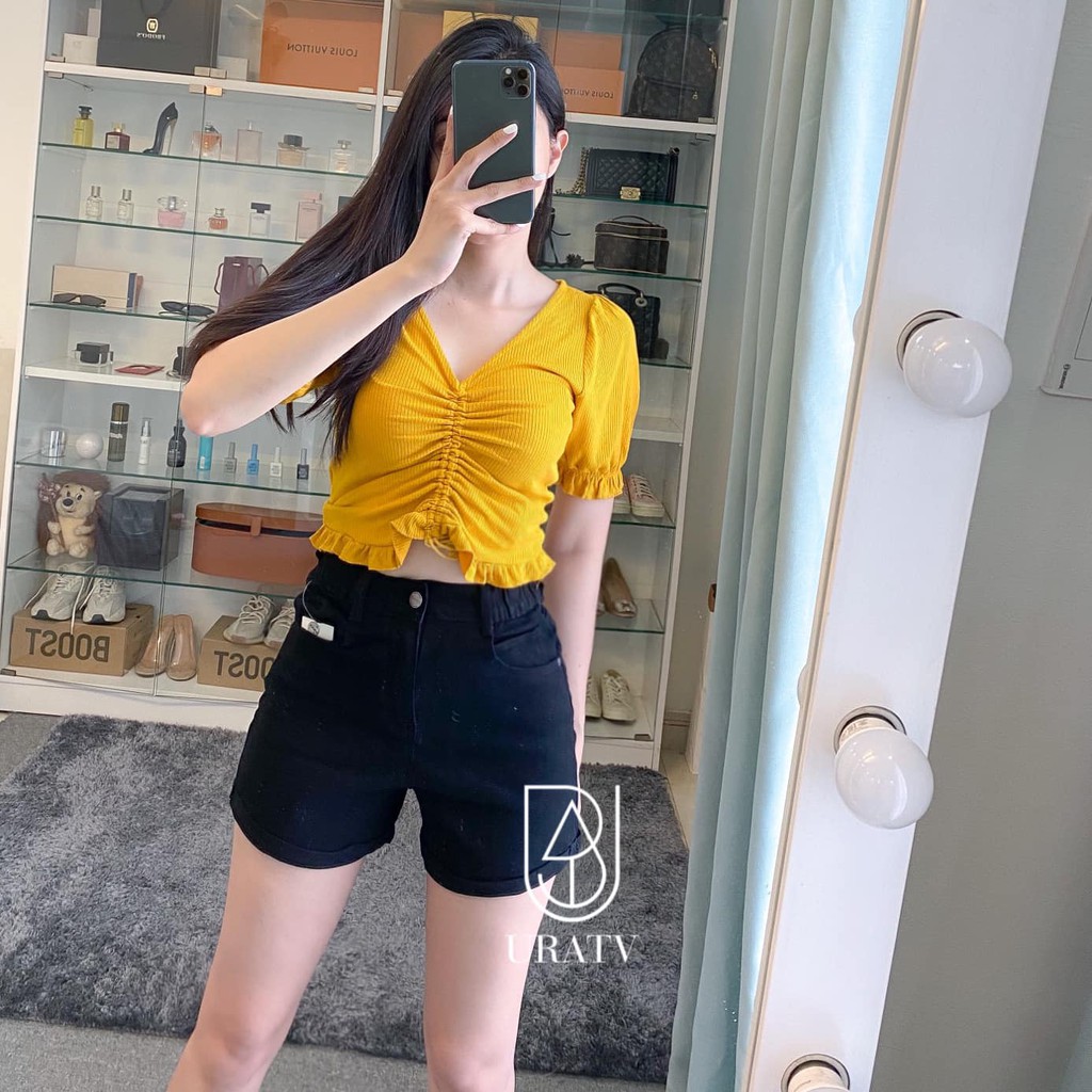 [FREESHIP - ẢNH CHÍNH CHỦ] Áo gân line bèo dây rút F21