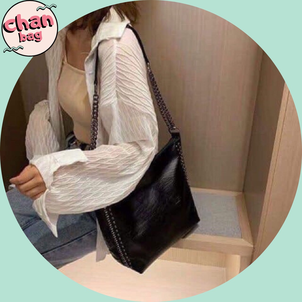 Túi Tote Da Viền Đinh Đeo Chéo Vai Đựng Vừa A4 (Hàng Loại 1), Túi Xách Tote Nữ Đẹp Mang Đi Học Đi Làm Công Sở Đi Chơi