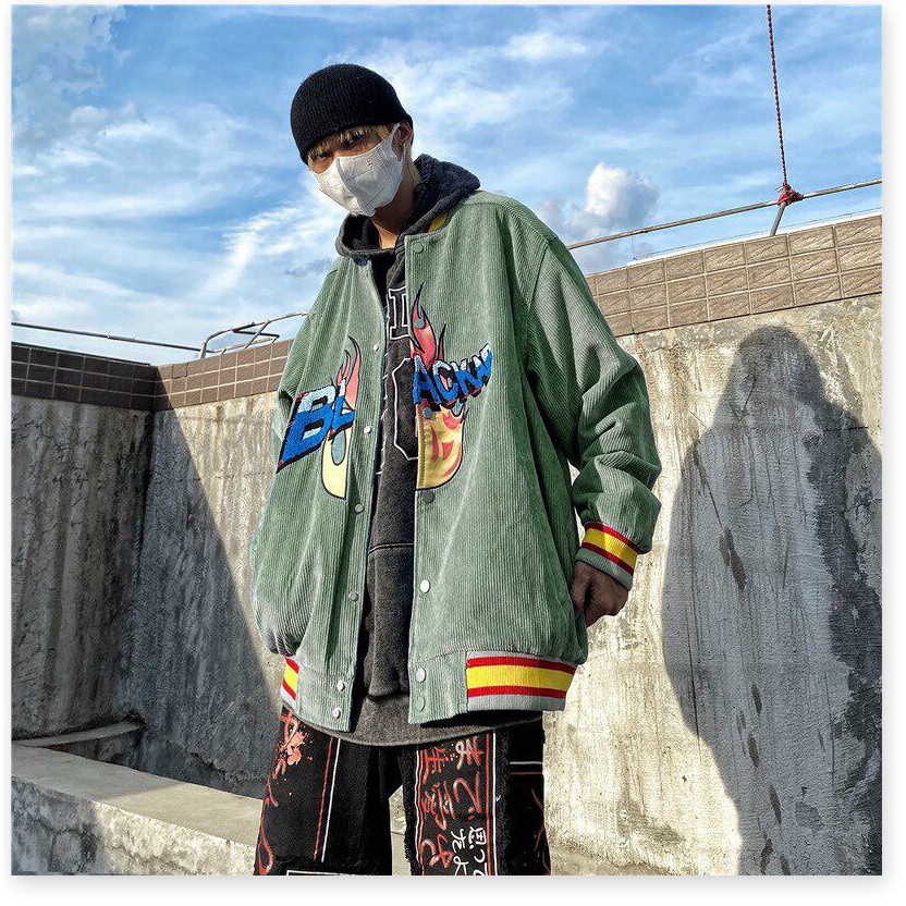 ÁO KHOÁC NHUNG BOMBER UNISEX NAM NỮ THỜI TRANG KOKO MI