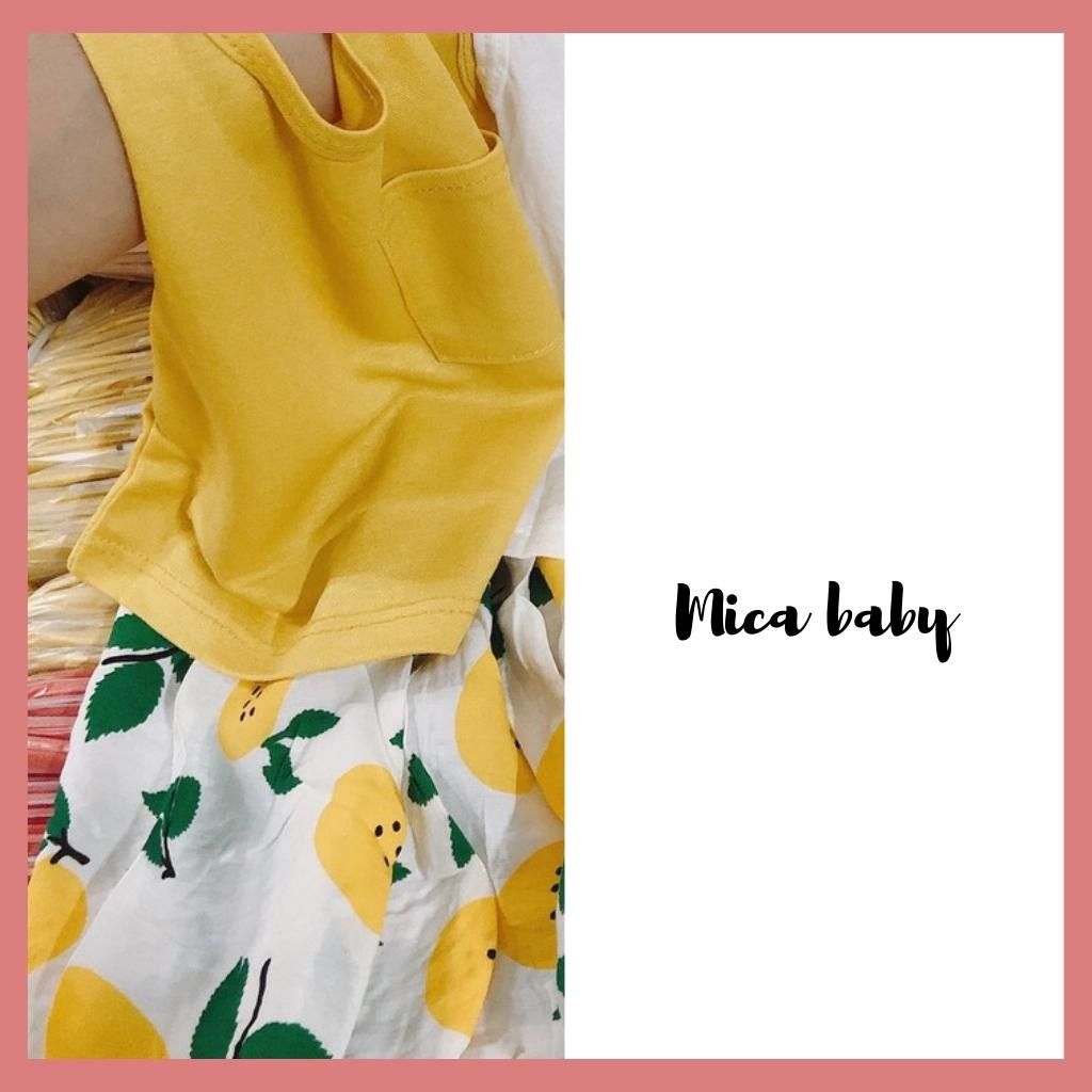 Bộ quần áo cộc tay hoa quả đáng yêu cho bé từ 8-18kg Mica baby