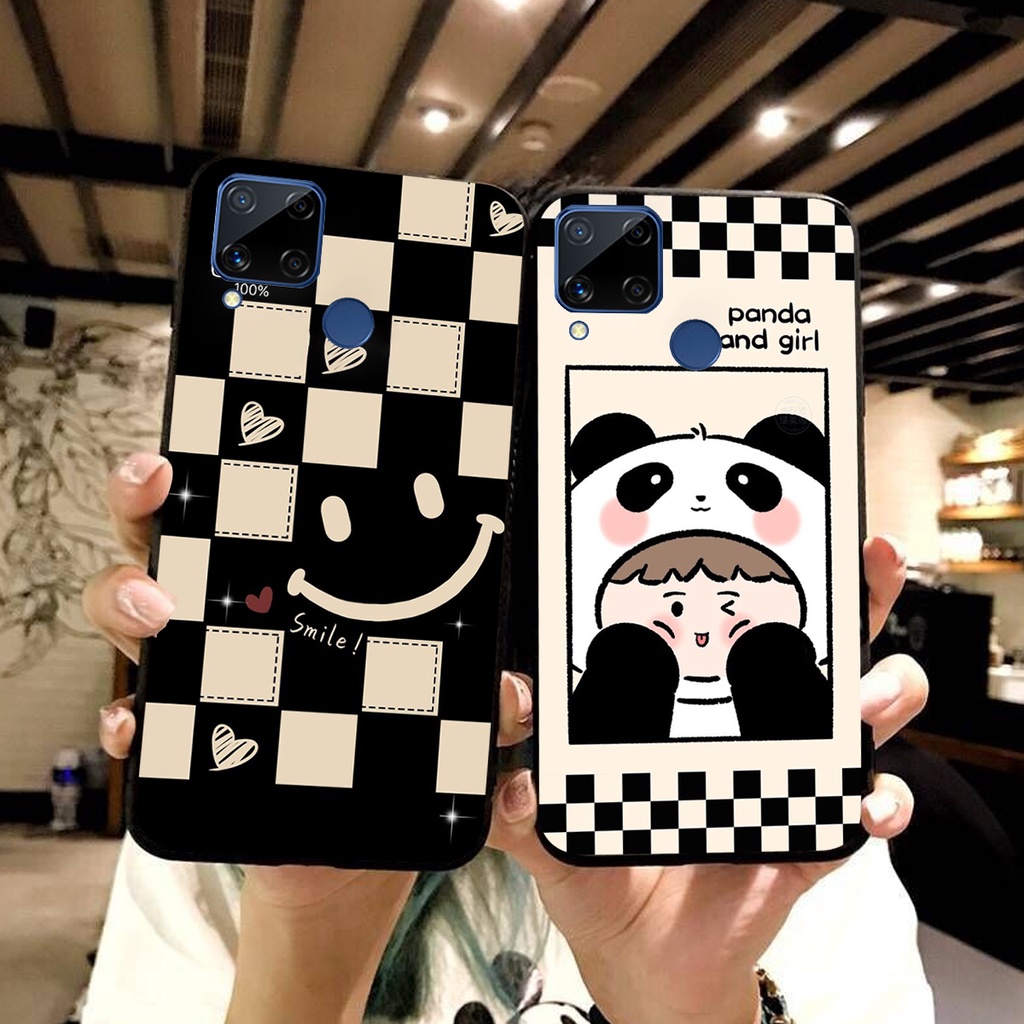 Ốp lưng Realme C15 in hình cao cấp mẫu kẻ caro,mikenbe@r siêu hot