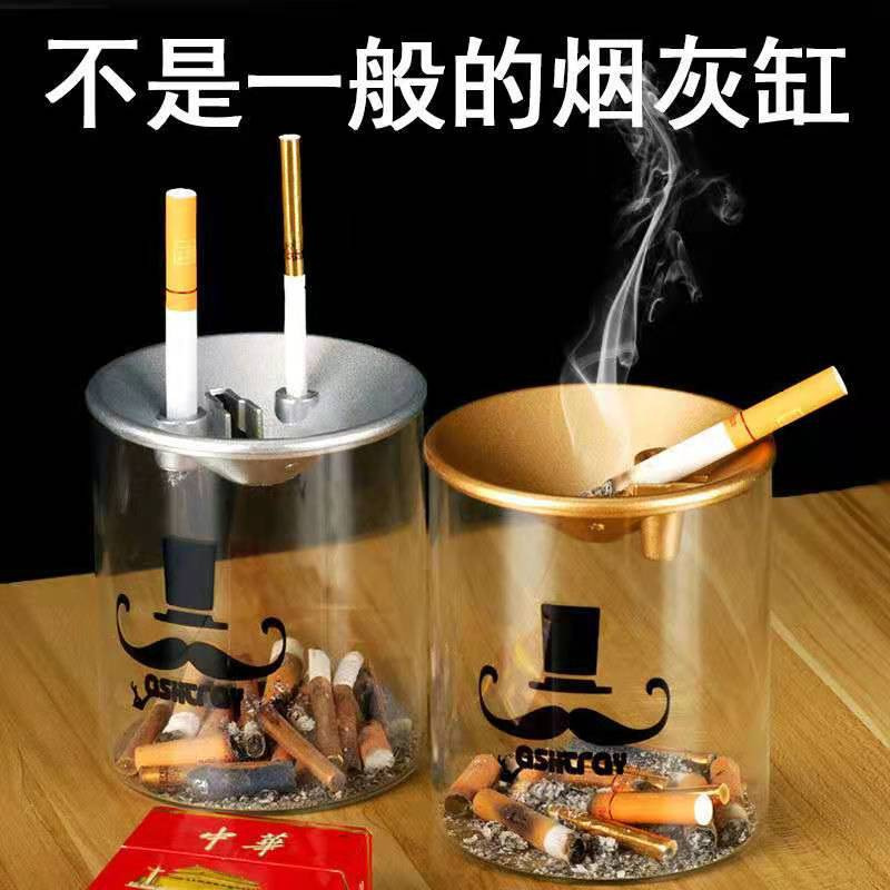 Gạt tàn thủy tinh 3 trong 1 chống gió hình đồng hồ cát sáng tạo