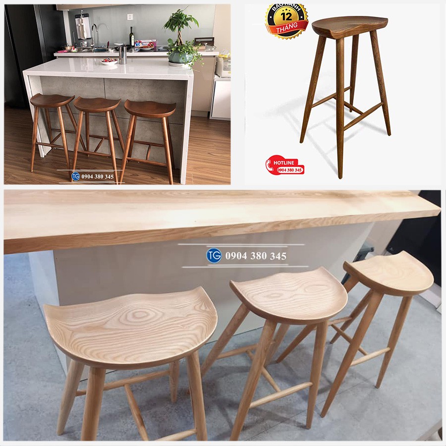 GHẾ QUẦY BAR GỖ SỒI NGA [BH 12 tháng] 1 đổi 1 trong 3 ngày [4 chân] | BigBuy360 - bigbuy360.vn