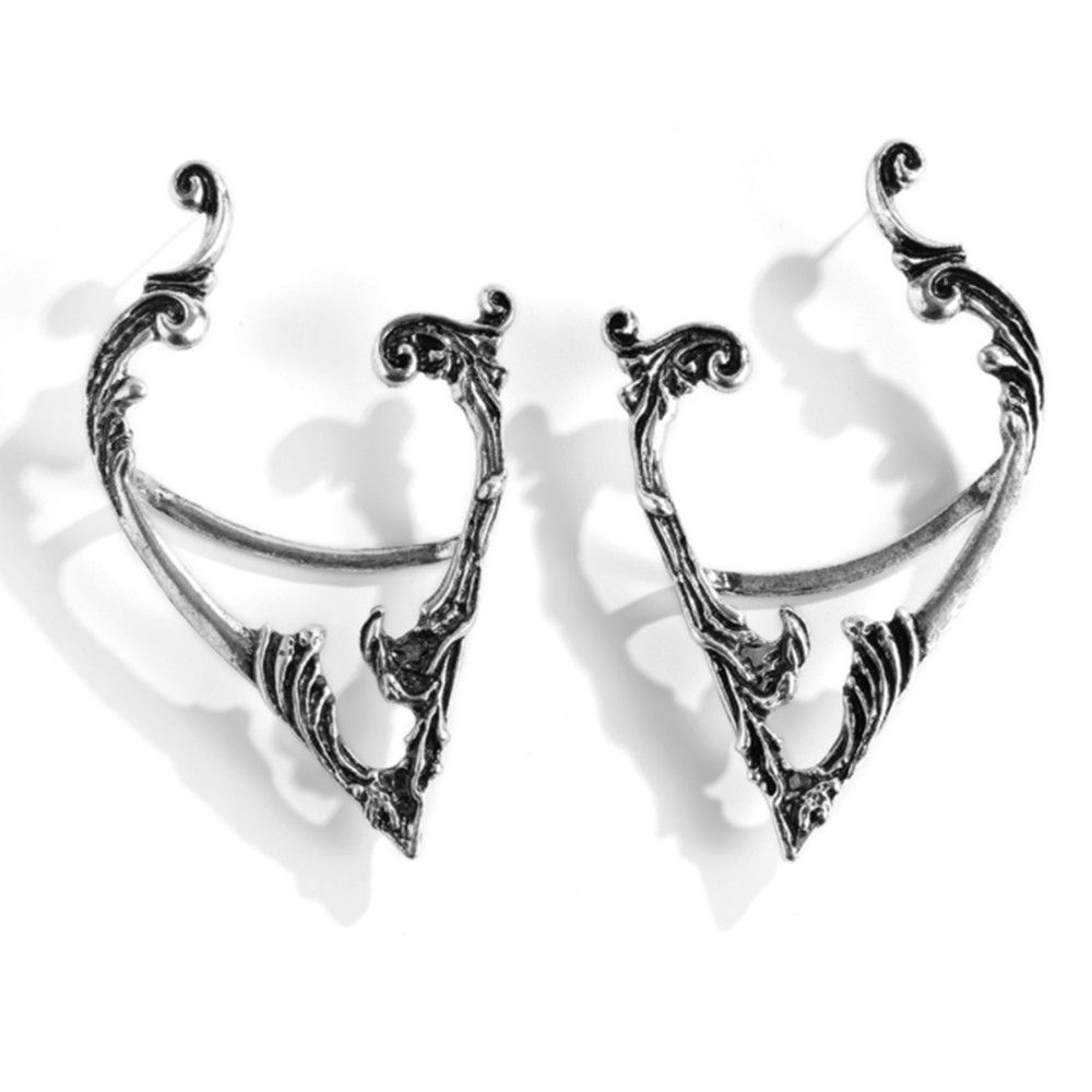 Khuyên kẹp vành tai không xỏ lỗ hình yêu tinh nhiều màu sắc phong cách gothic cho nữ