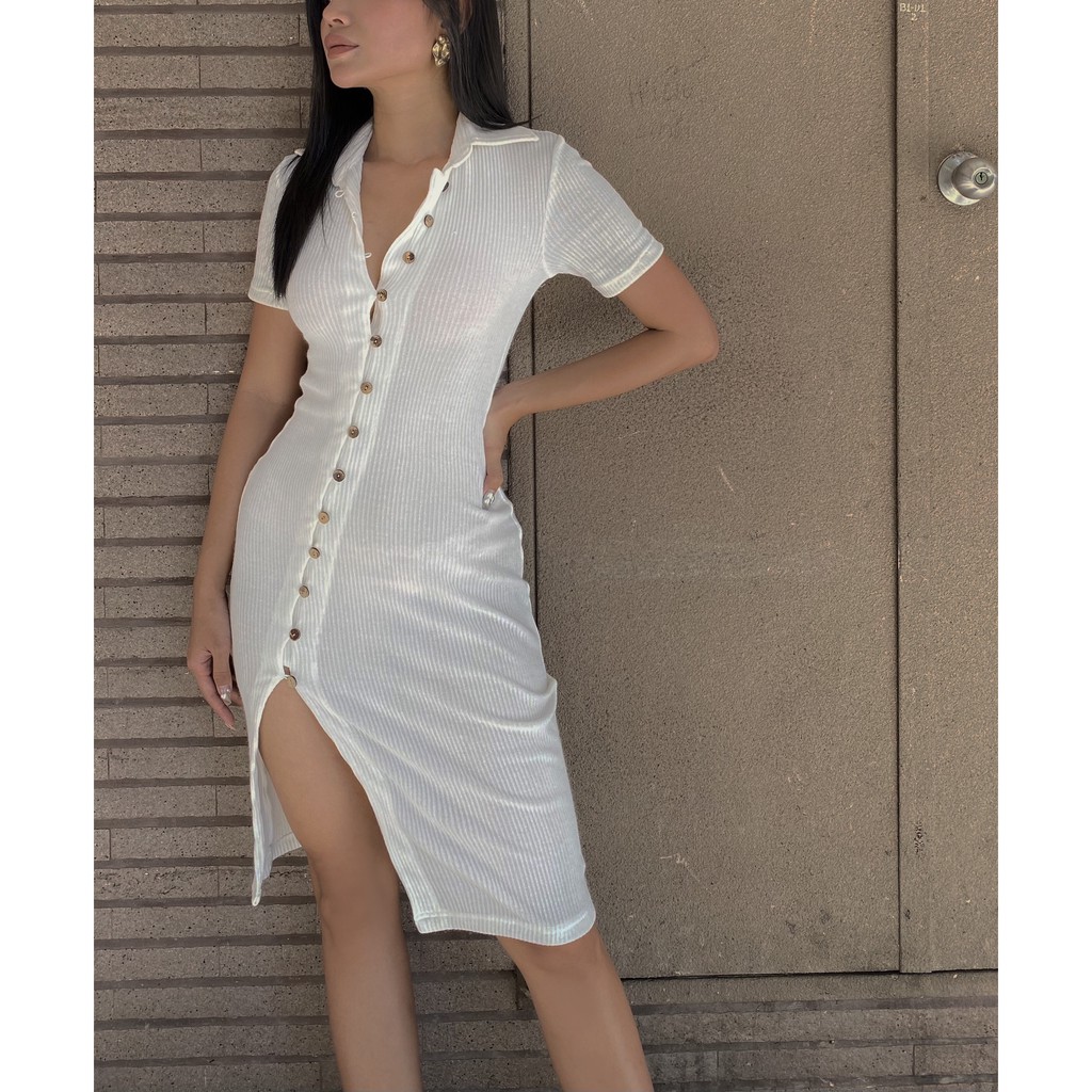 NARCOTICS. ALENA - Đầm body hàng cúc xẻ tà