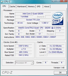 CPU -Q8200 Quadcore (socket 775)