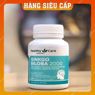 Viên Uống Bổ não/ Hoạt huyết dưỡng não Healthy Care Ginkgo Biloba Úc 2000mg