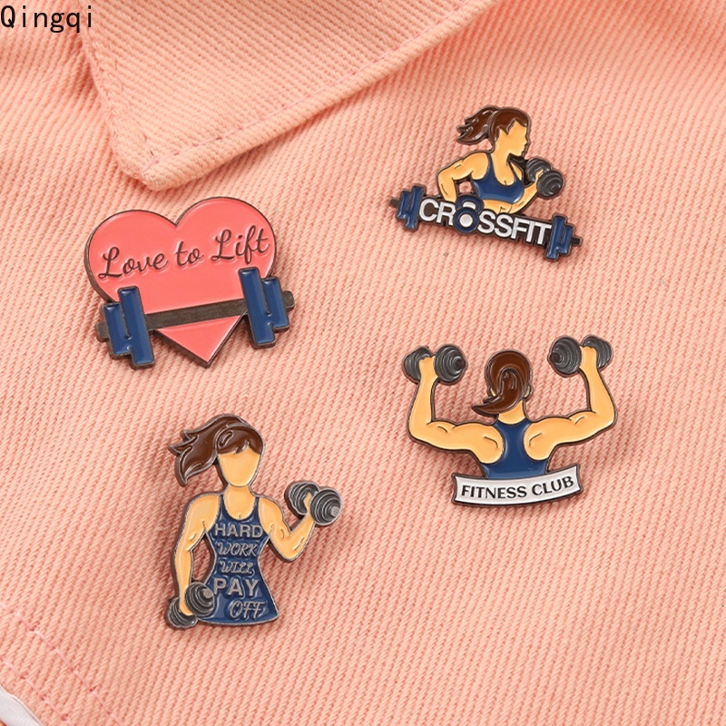 Ghim cài áo MISS ZOE hình tập tạ thể hình thời trang cho nữ