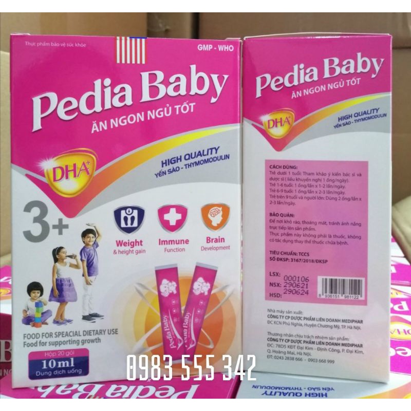 Pediababy ăn ngon ngủ tốt. Hộp 20 gói