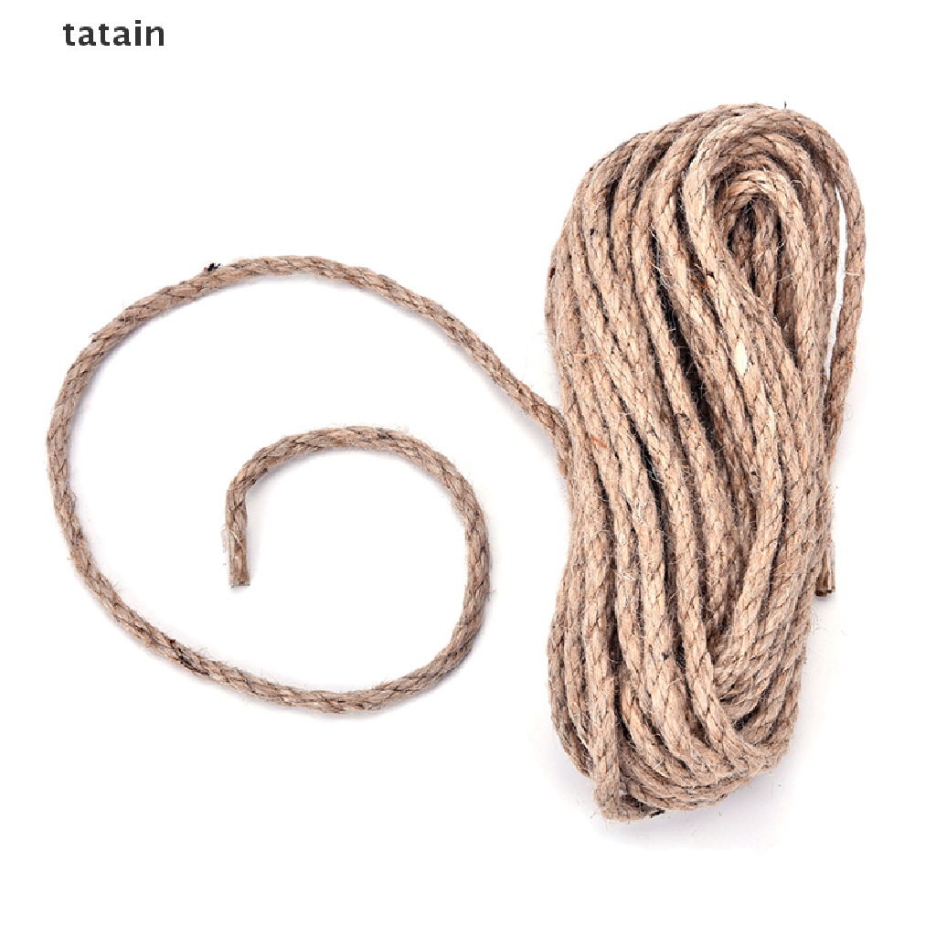 [TAT] 10M 6mm Jute String Twine Twisted Hessian Burlap Hemp Cord Rope Brown CVX