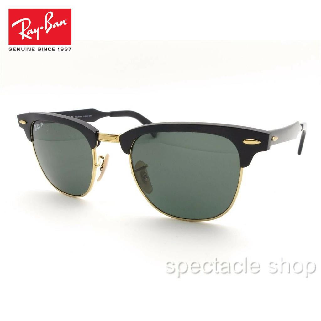 Kính Mát Ray / Ban Clubmaster Nhôm 3507 136 / N5 Chính Hãng Màu Đen