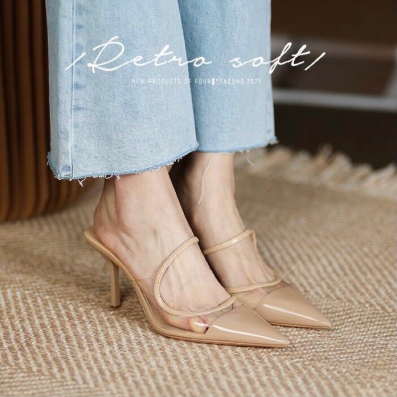 Guốc bít mũi Zara mica kem