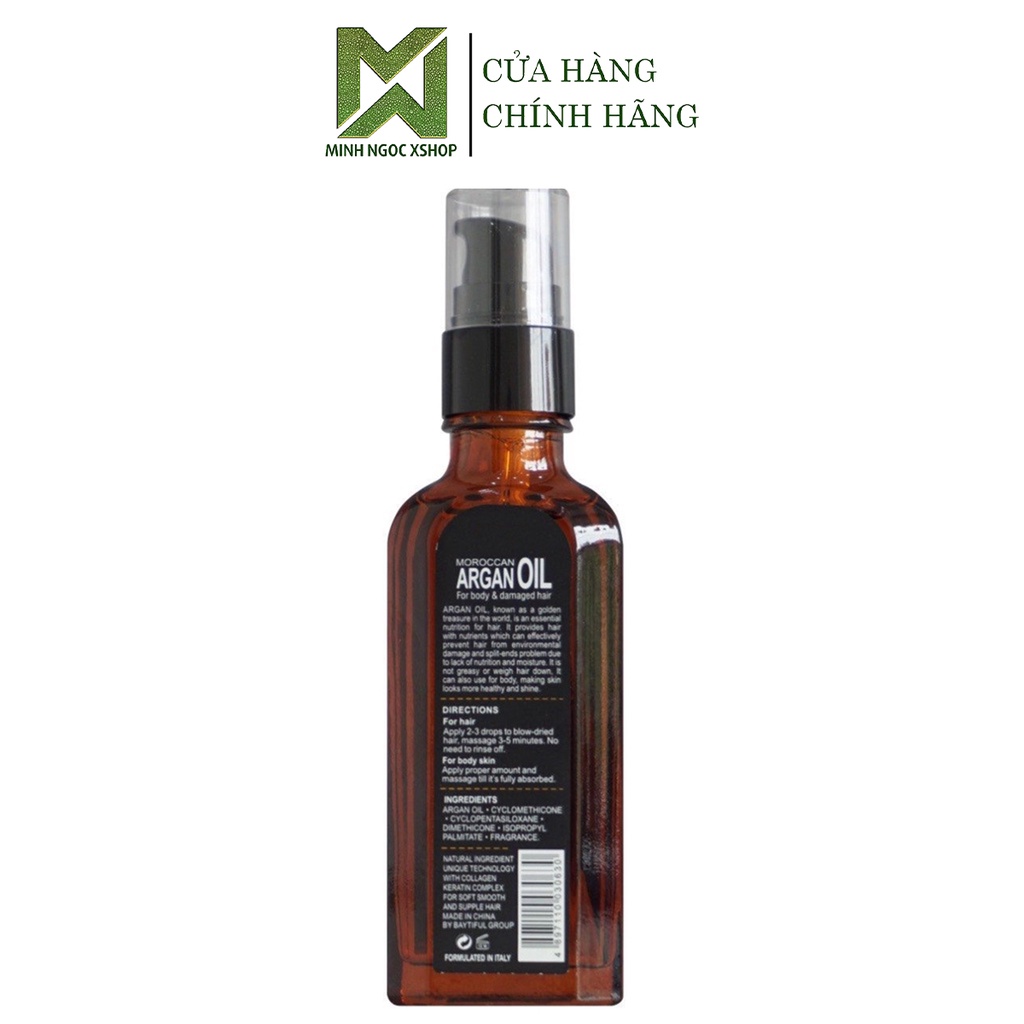 Tinh dầu dưỡng tóc PALLAMINA ARGAN OIL 60ml phục hồi mềm mượt chuẩn salon tại nhà cho tóc khô sơ, tóc uốn nhuộm