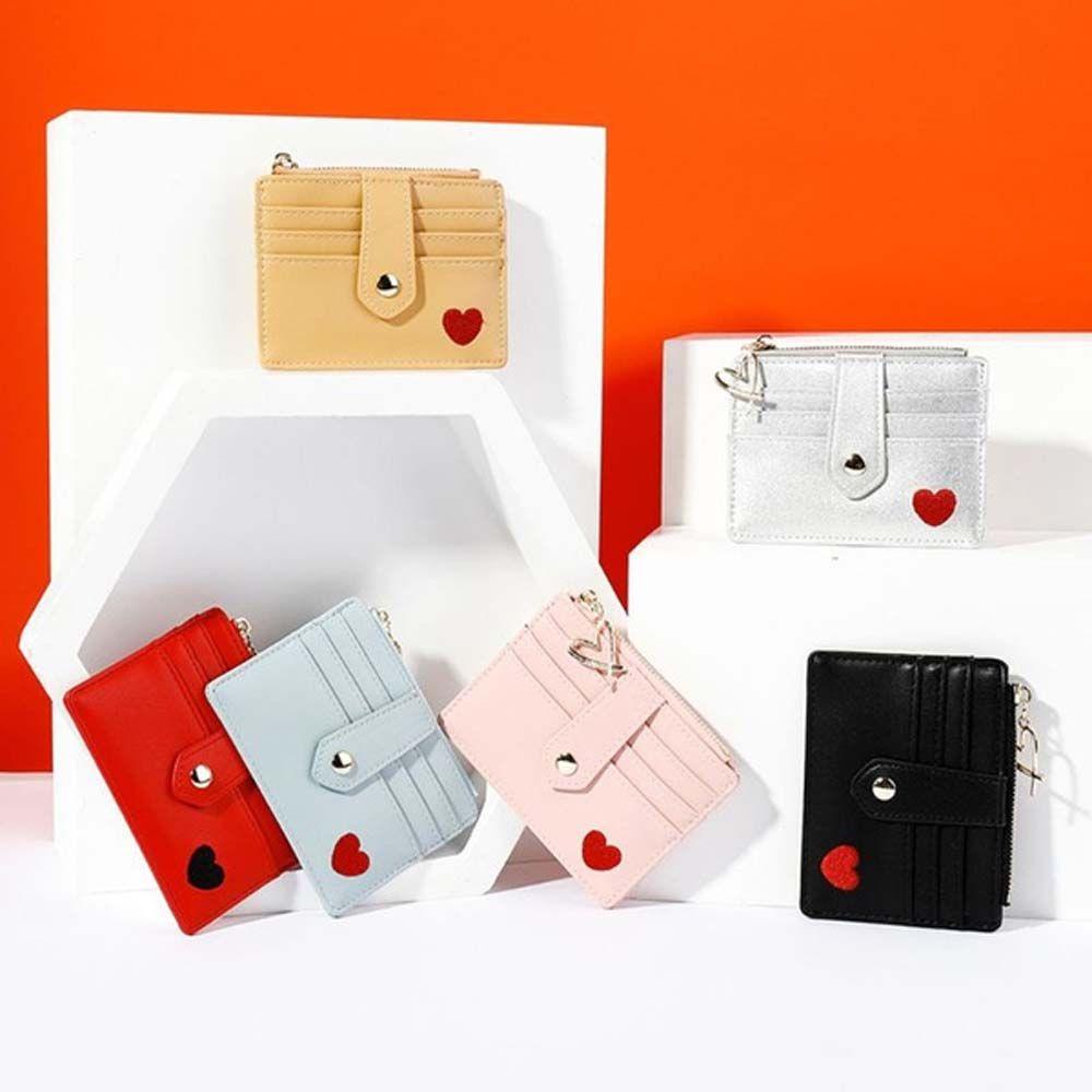 Ví Đựng Thẻ Nhiều Màu Sắc Họa Tiết Trái Tim Xinh Xắn Cho Nữ Giá Đỡ