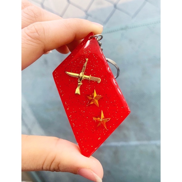 Móc khoá bộ đội resin quân hàm kết hợp