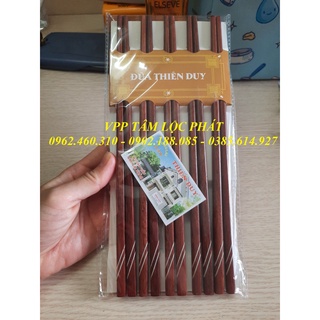 Vỉ 10 đôi đũa gỗ cẩm lai khảm cao cấp thiên duy - đũa ăn