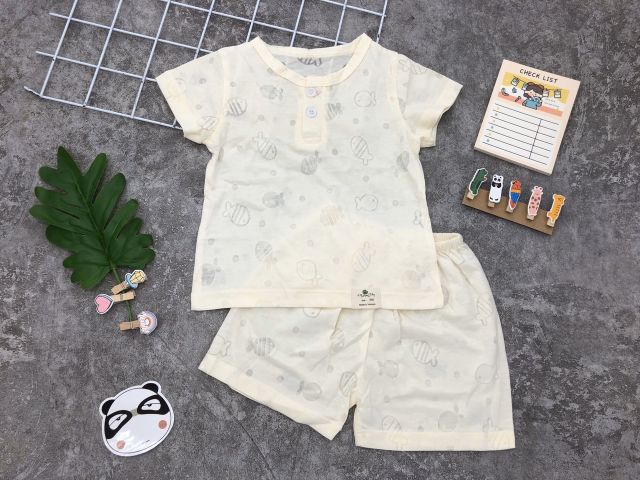 Bộ cotton sơ sinh Hãng LitiBaby vải mềm mại, mỏng mát