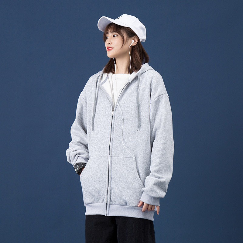 ÁO KHOÁC NỈ UNISEX NAM NỮ PHONG CÁCH HÀN QUỐC - HOODIE KHÓA KÉO THU ĐÔNG | BigBuy360 - bigbuy360.vn