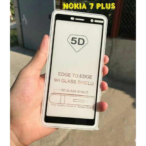Kính cường lực Nokia 7 plus full màn hình 5D có tặng Phụ kiện dán+keo chống hở mép