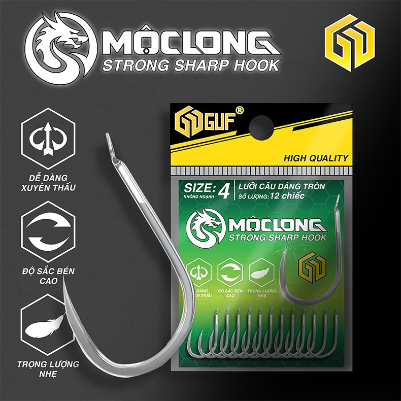Lưỡi Câu GUF Mộc Long ( dáng tròn )