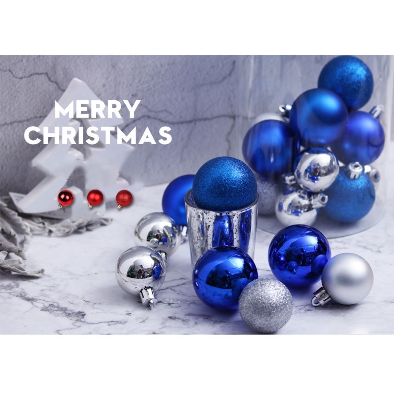 Set 24 Trái Châu Nhựa 3Cm Nhiều Màu Sắc Trang Trí Cây Thông Noel