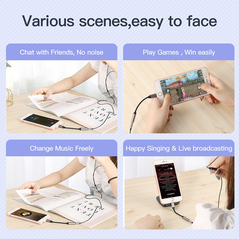 Cáp chuyển đổi âm thanh KUULAA Lightning sang cổng 3.5mm AUX 3.5mm thích hợp cho Iphone