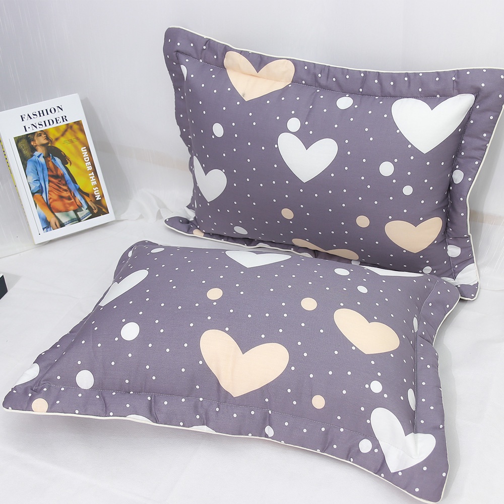 Vỏ gối cotton 100% trần bông cao cấp mát lạnh ngay khi chạm || vỏ gối 45x65cm có khóa kéo