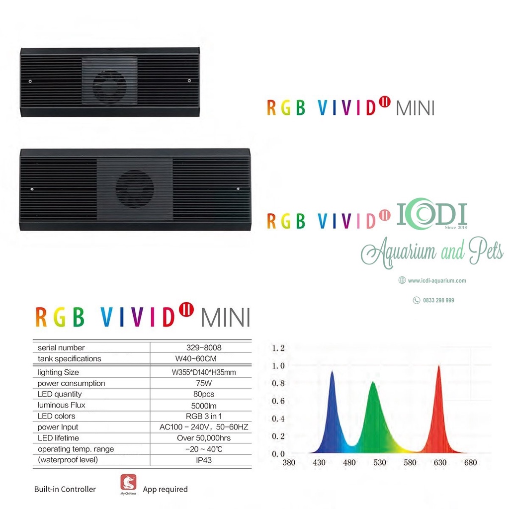 Đèn bể cá Chihiros RGB Vivid 2 - Vivid 2 Mini