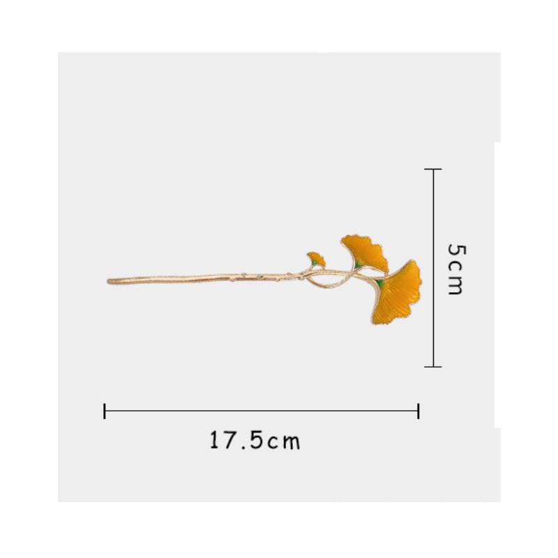 Kẹp Tóc Hình Lá Ginkgo Phong Cách Mori Cổ Điển