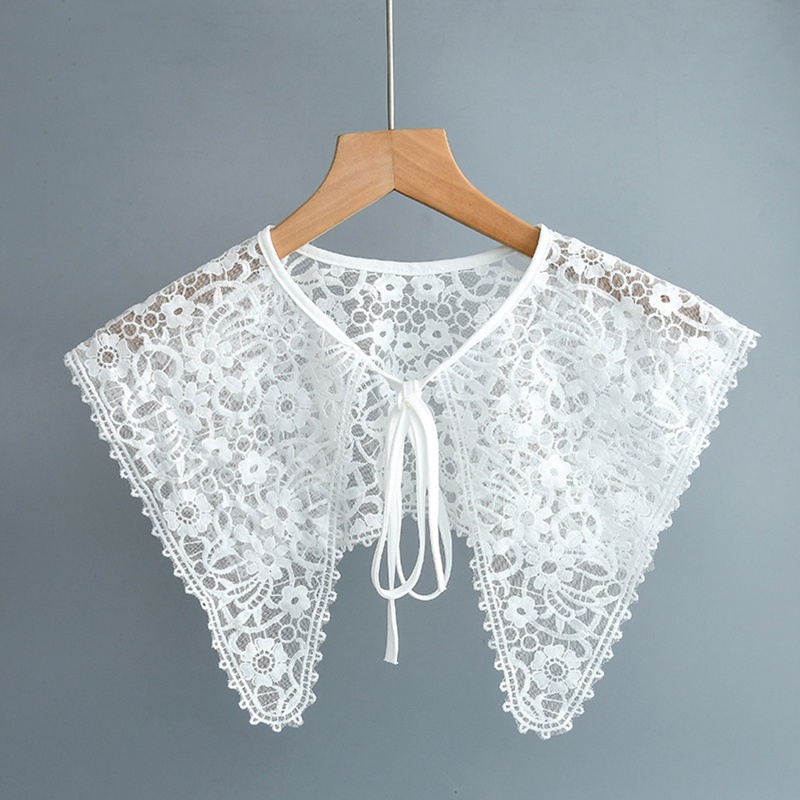 Mũ Trùm Đầu Kiêm Khăn Choàng Cổ Giả Lưới Thêu Hoa Cho Nữ