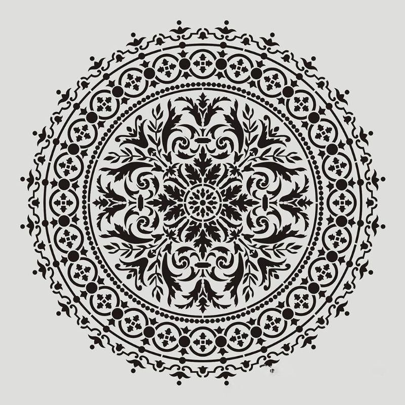 seng* 4pcs Flower Stencil Wall Painting DIY Drawing Template for Floor Tiles Funiture