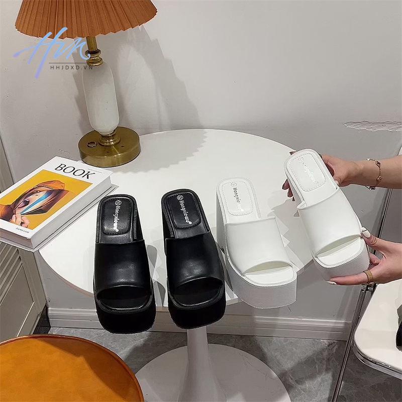 Dép Xỏ Ngón Đế Xuồng Dày Dặn Cao Gót 2022 Thời Trang Mùa Hè Dễ Phối Đồ Cho Nữ