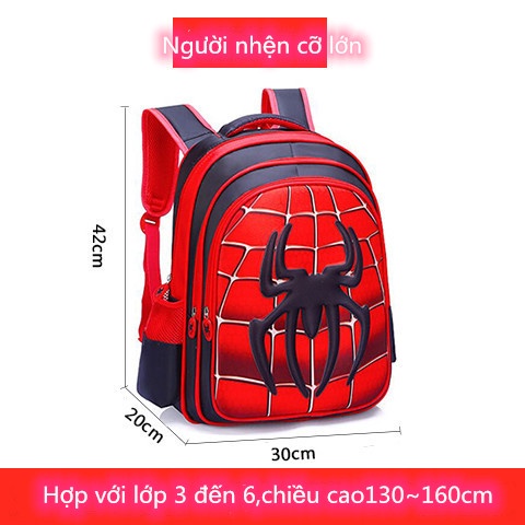 Cặp học sinh 💖 balo bé gái bé trai tiểu học hình hoạt 3D người nhện