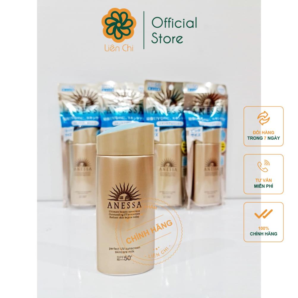 Kem Chống Nắng Anessa Perfect Uv Sunscreen Skincare Milk Spf 50+ Pa++ 90 ML - Kem Chống Nắng Cho Da Dầu Da Mụn