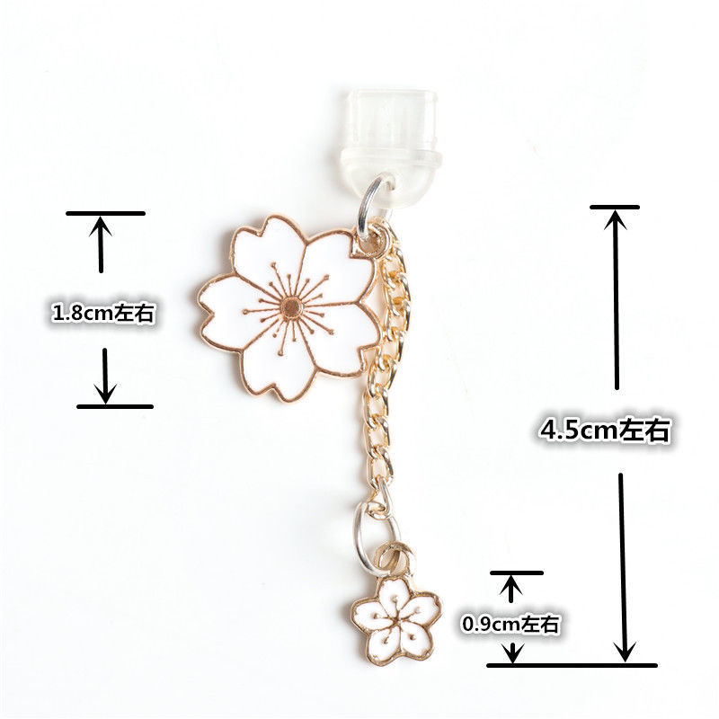 Phụ Kiện Trang Trí Chống Bụi Cho Điện Thoại Di Động Hình Hoa Anh Đào Dễ Thương